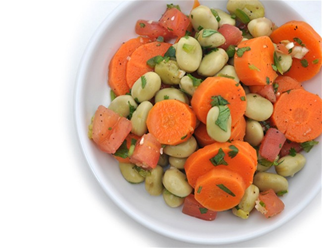 Image of Fava Bean, Epazote & Carrot Salad (Ensalada de Habas y Zanahorias)