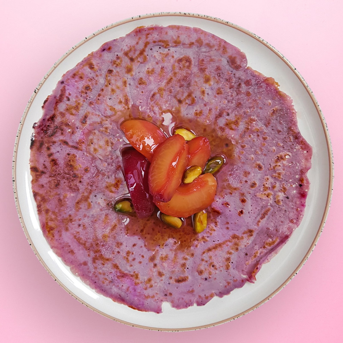 Plum & Pistachio Haskapa Crepes