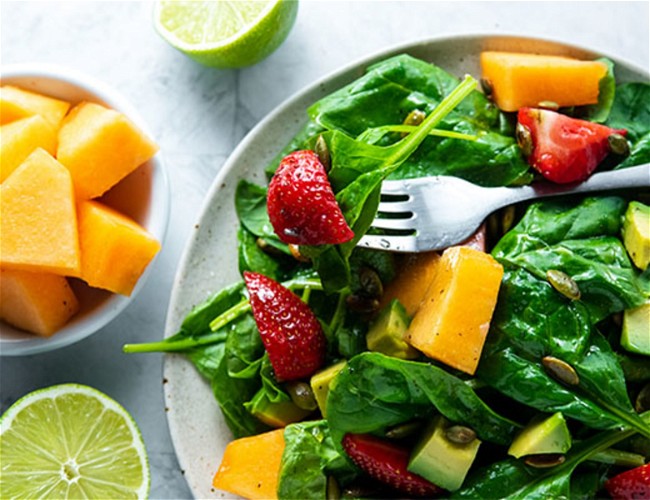 Image of Tuscan Melon, Strawberry & Avocado Salad