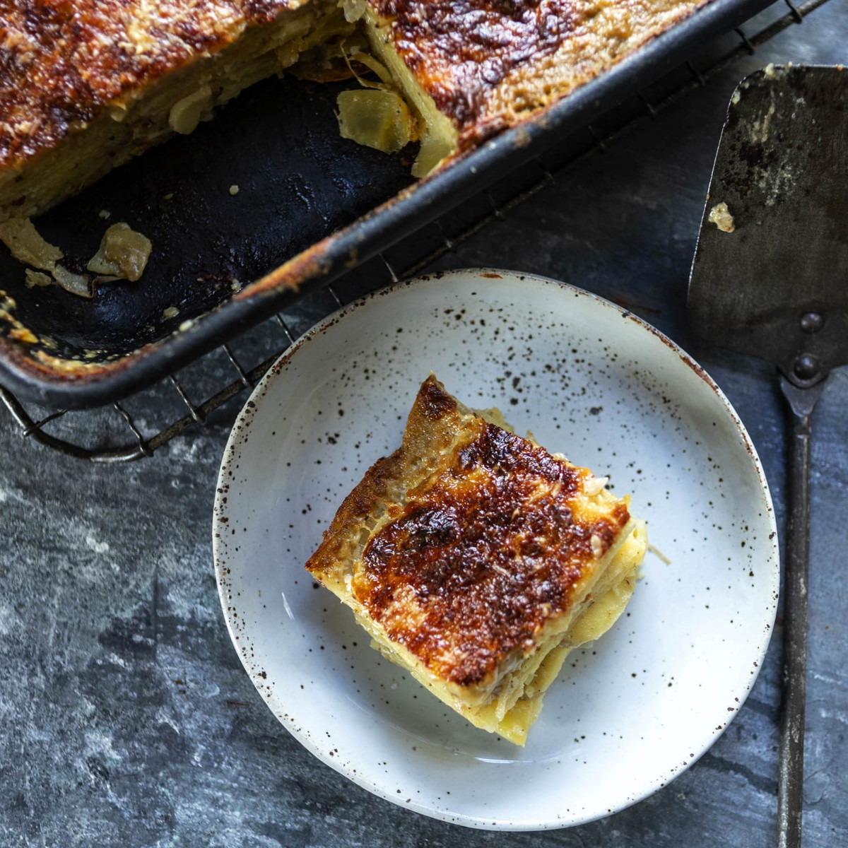 Rosemary & Thyme Potato Gratin with Bay Leaves