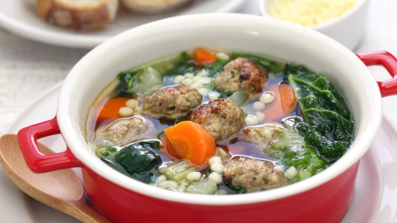 Image of Neapolitan Italian Wedding Soup with Acini di Pepe