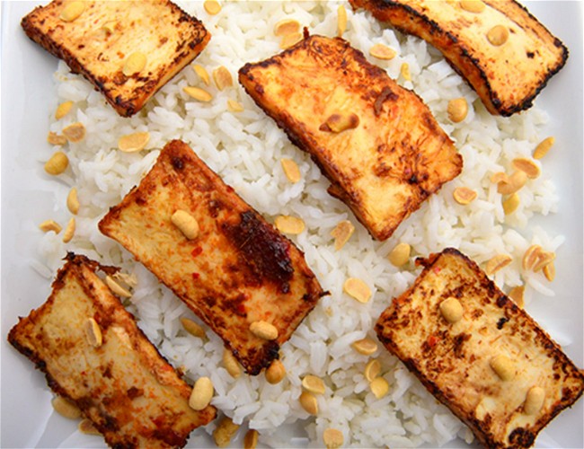 Image of Thai Grilled Tofu with Roasted Peanuts