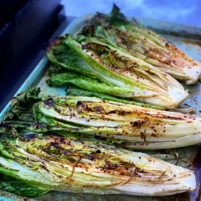Image of Grilled Romaine with Lemon and Parmesan Cheese