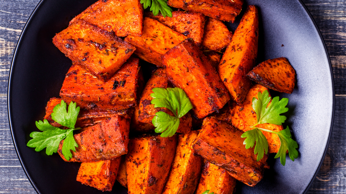 Roasted Berbere Sweet Potatoes