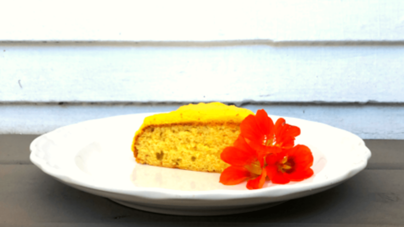 Image of Orange Olive Oil Cake with Saffron Whipped Cream