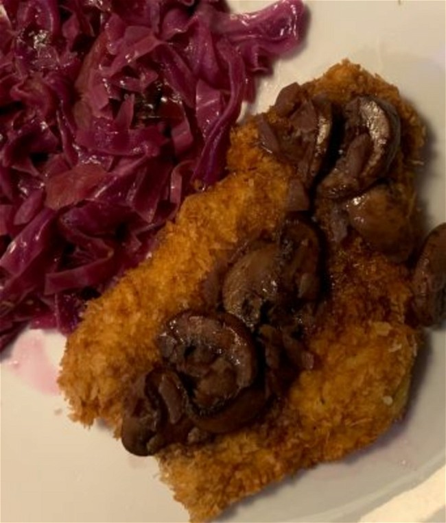 Image of Pork Schnitzel and Mushroom Sauce