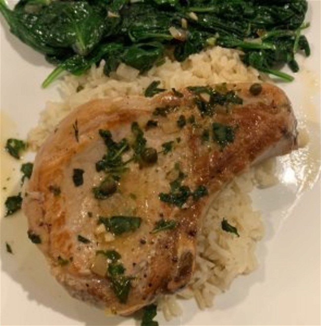 Image of Pork Chops in Lemon-Caper Sauce