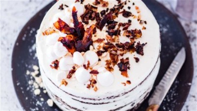 Image of Amazing Maple Bacon Cake Recipe