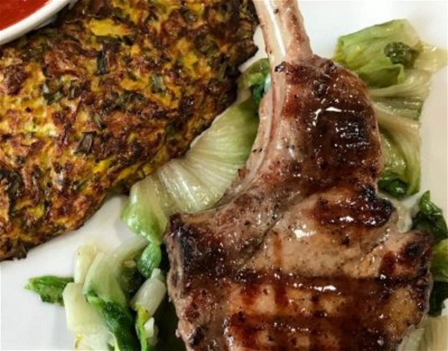 Image of Citrus-Glazed Pork Chops with Gingery Bok Choy