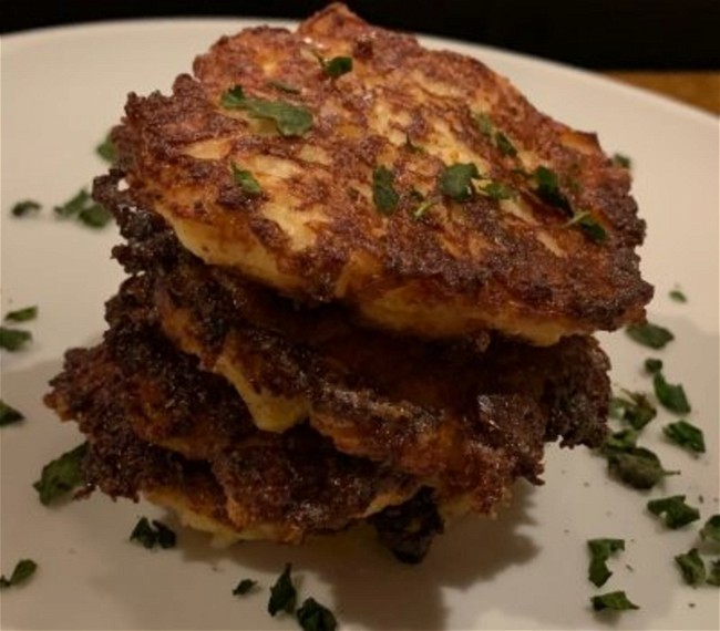 Image of The Most Awesome Cheesy Cauliflower Fritters!