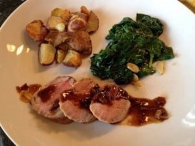 Image of Pork Tenderloin with a Balsamic Honey Orange Marmalade Sauce