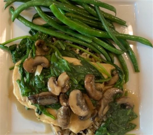 Image of Chicken Scaloppine with Mushrooms and Spinach