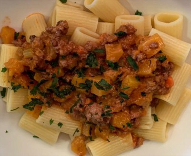 Image of Rigatoni with Pork Bolognese and Butternut Squash