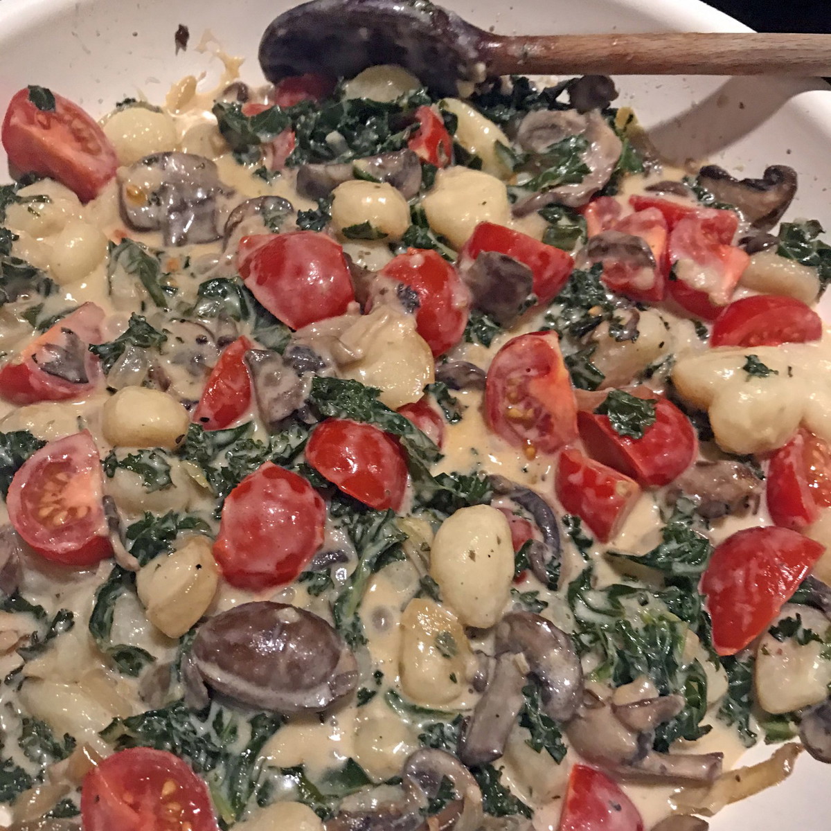Creamy Mushroom & Kale Gnocchi