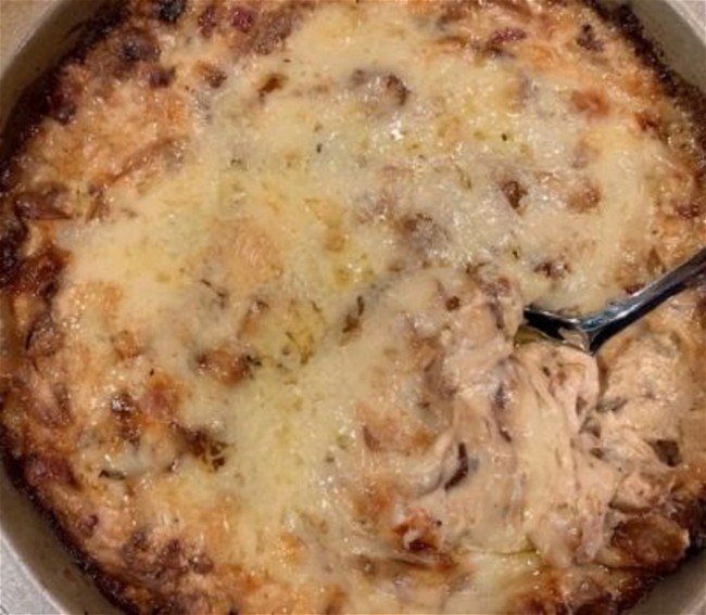 Image of Hot Caramelized Onion Dip with Bacon and Gruyere