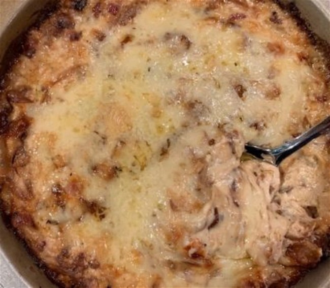 Image of Hot Caramelized Onion Dip with Bacon and Gruyere