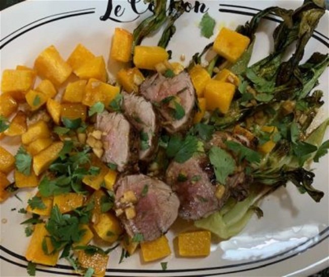 Image of Pork with Roasted Bok Choy and Butternut Squash