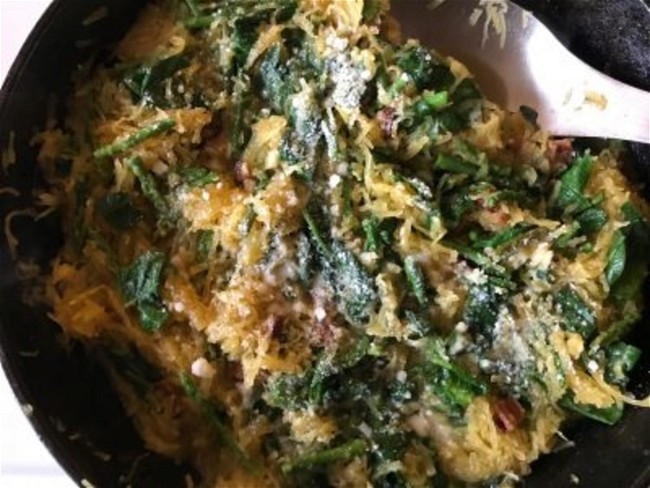 Image of Marina's Bacon & Asparagus Spaghetti Squash with Parmesan