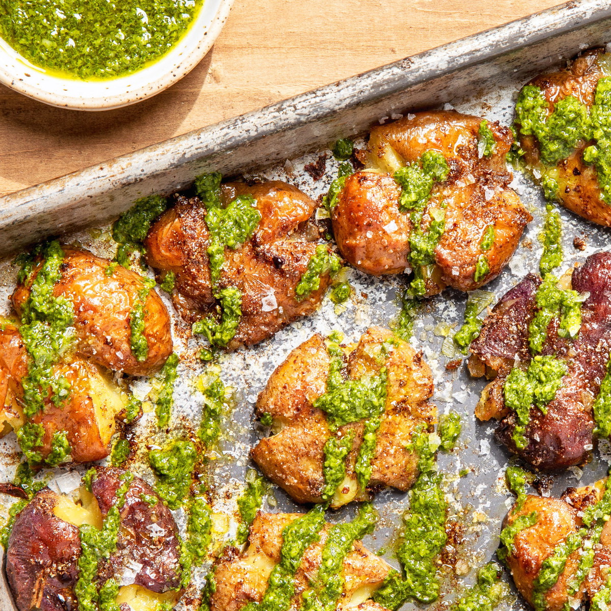 Baharat Smashed Potatoes