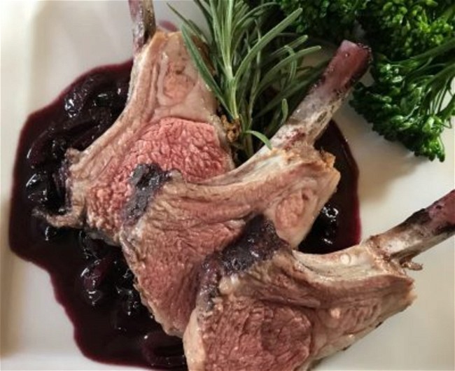 Image of Rack of Lamb in Blueberry Beurre Rouge