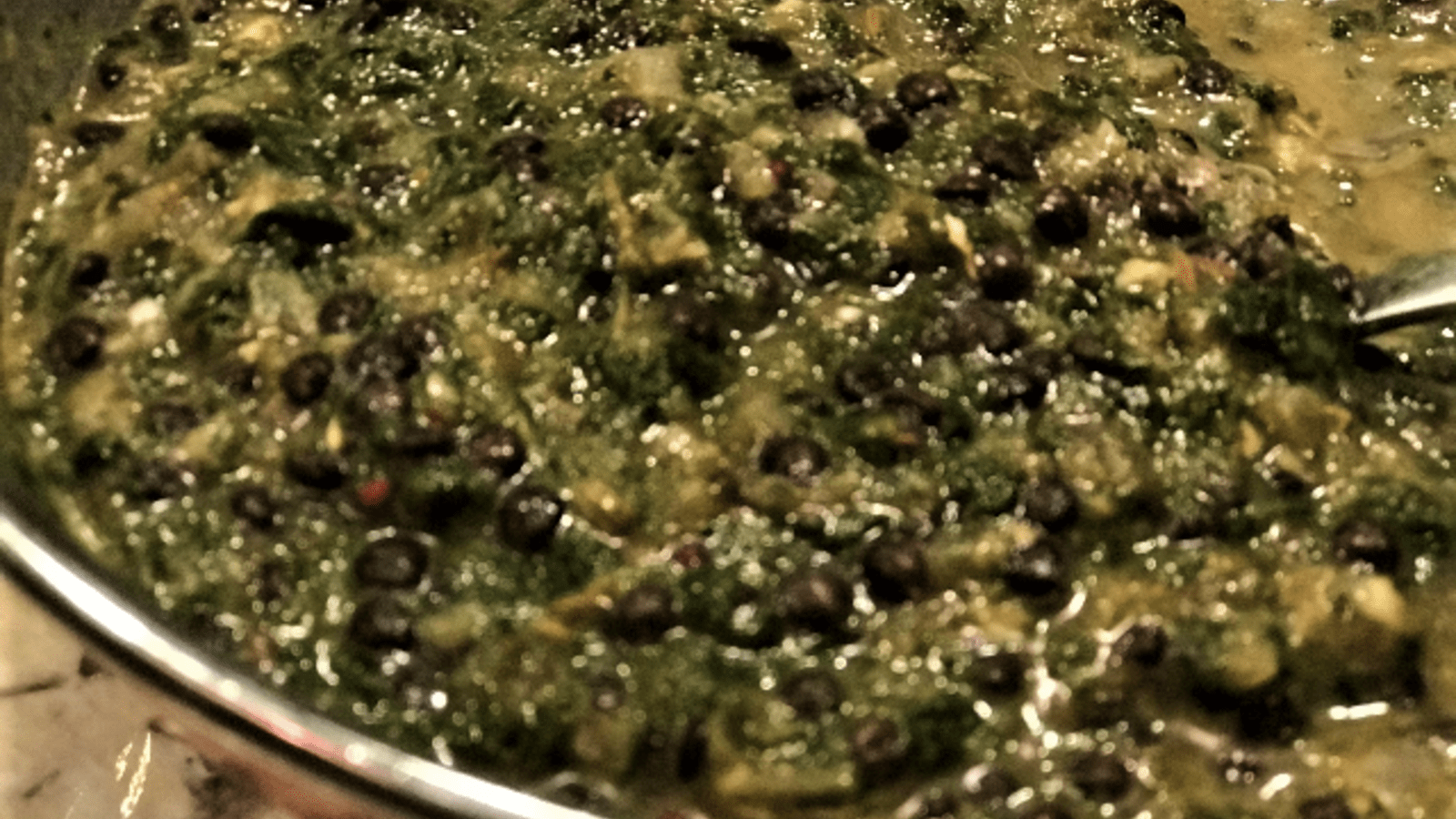 Image of Spinach and Black Caviar Lentils