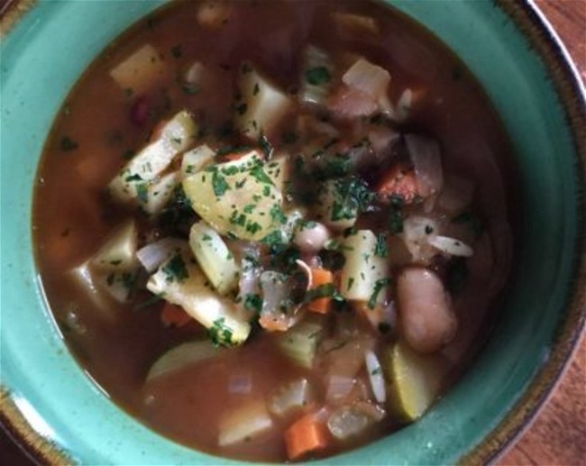 Image of Top Tomato Bloody Mary Minestrone Soup