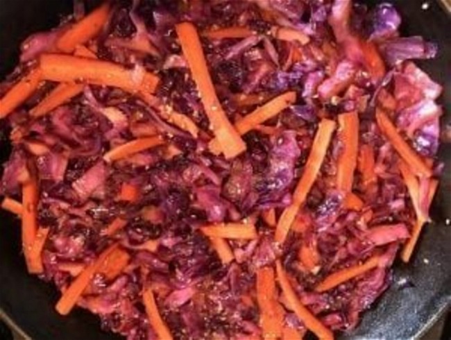 Image of Sesame Carrot & Red Cabbage Stir Fry