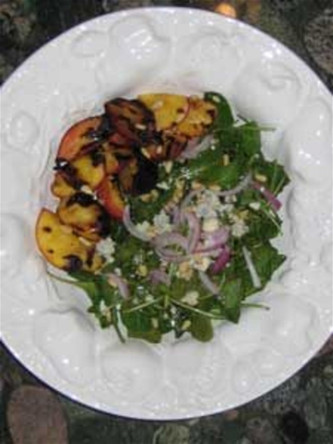 Image of Grilled Peach & Arugula Salad Recipe