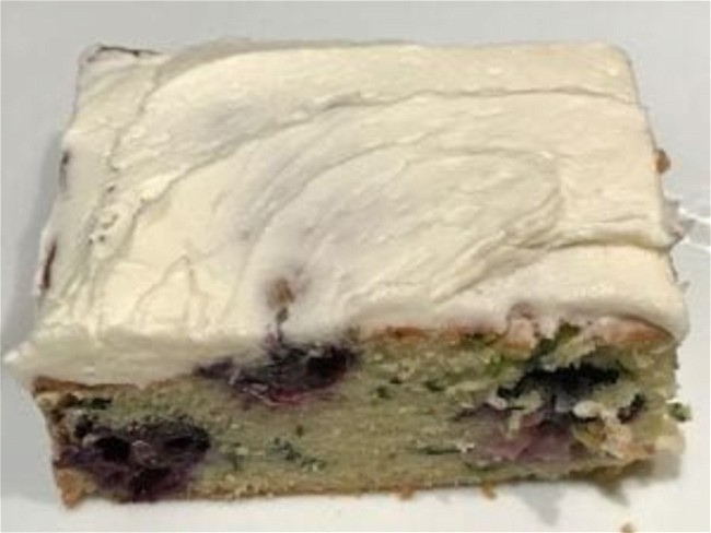 Image of Blueberry Zucchini Snack Cake with Lemon Buttercream