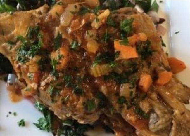 Image of Pork Shanks Braised in Herb-Tomato Sauce