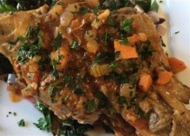 Image of Pork Shanks Braised in Herb-Tomato Sauce