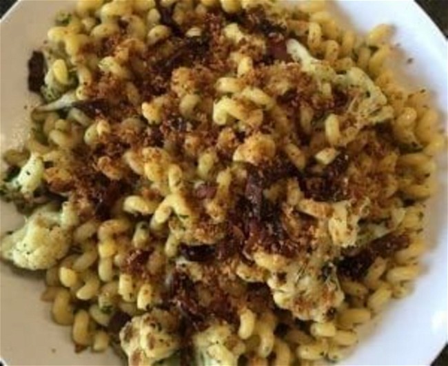 Image of Pasta with Cauliflower, Bacon, and Bread Crumbs