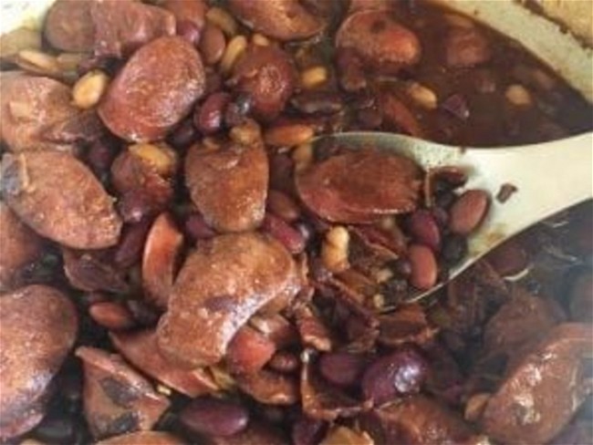 Image of Slow Cooker Kielbasa and Barbecue Beans