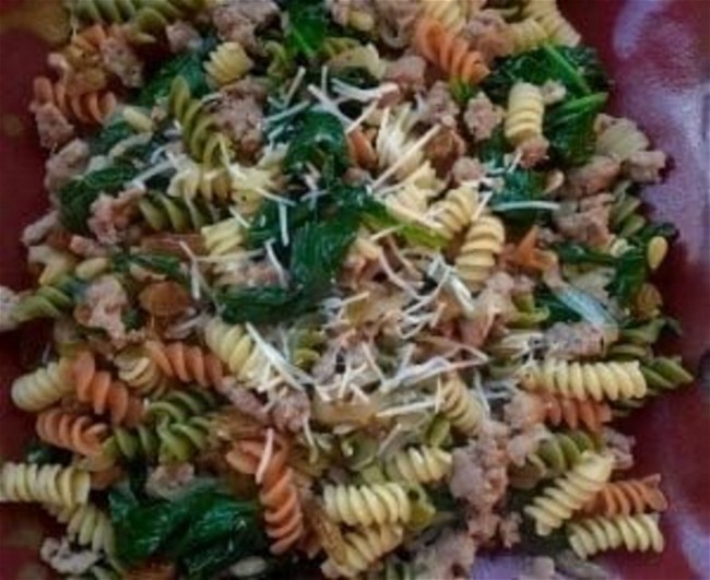Image of Rotini with Sweet Italian Sausage, Spinach & Pine Nuts