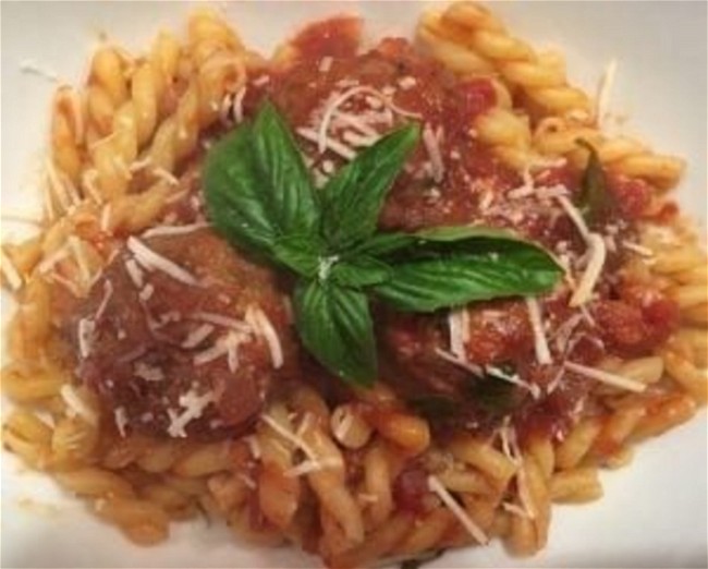 Image of Gemelli con Polpette & Arrabiata Sauce