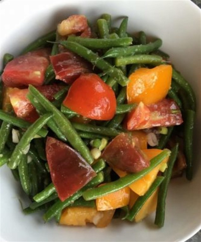 Image of Green Bean & Tomato Salad with Ginger-Wasabi Vinaigrette