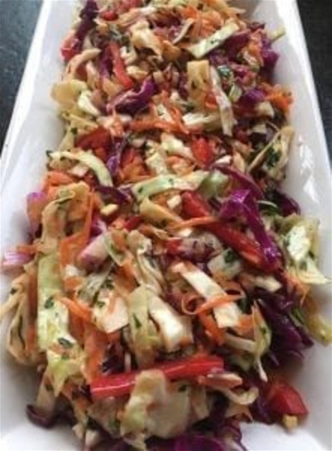 Image of Asian Slaw with Ginger-Peanut Dressing