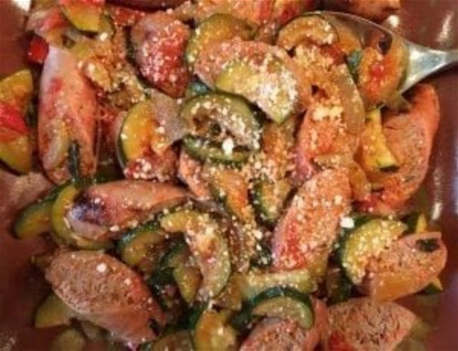 Image of Sweet Italian Sausage with Zucchini and Tomatoes