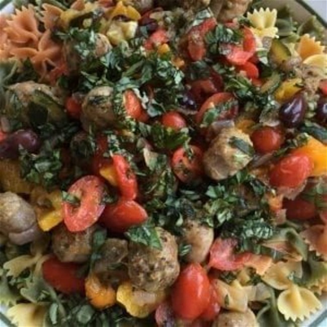 Image of Roasted Vegetables with Italian Sausage Pasta