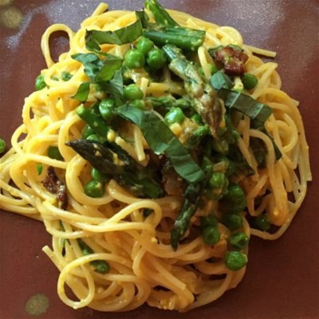 Image of Springtime Spaghetti Carbonara