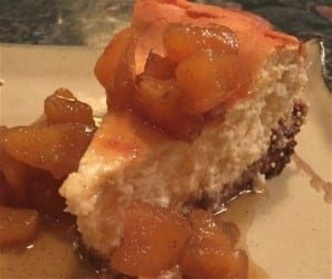 Image of Goat Cheese Cheesecake with Vanilla Pineapple Compote