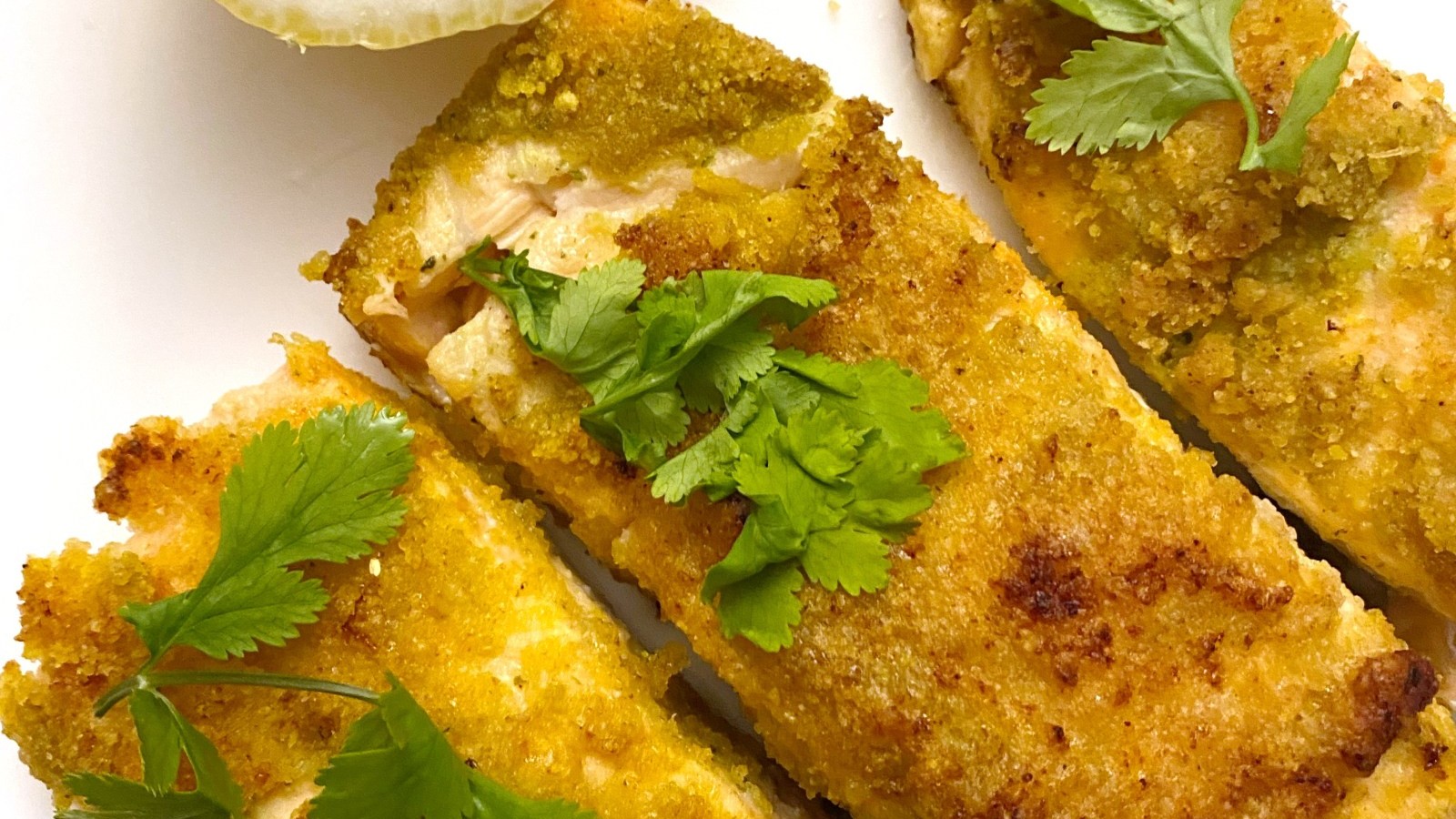 Image of Plantain Croutons Dusted Salmon with Cilantro