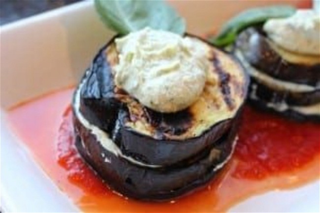 Image of Grilled Eggplant & Ricotta Stacks