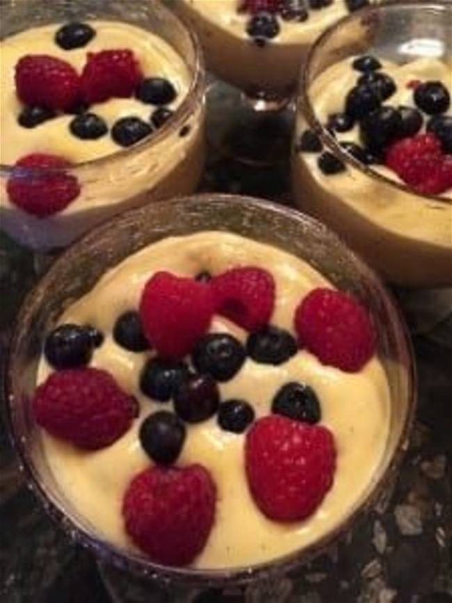 Image of White Chocolate Mousse with Mixed Berries