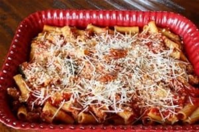 Image of Spicy Sausage & Eggplant Rigatoni Bake