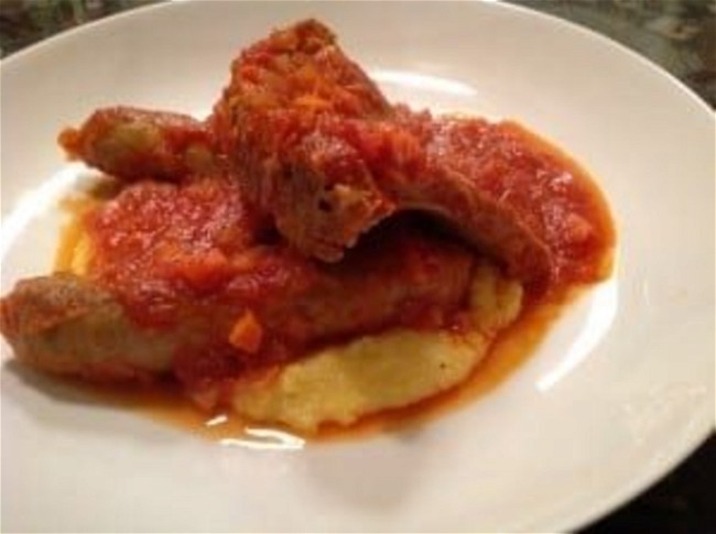 Image of Sausage and Ribs with Marina’s Tomato Sauce