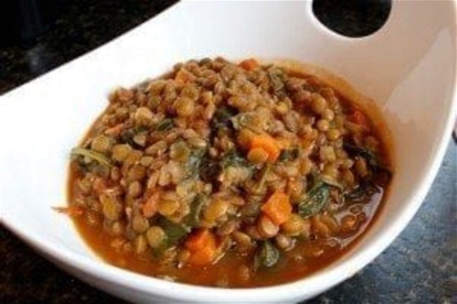 Image of Homemade Lentil Soup with Spinach