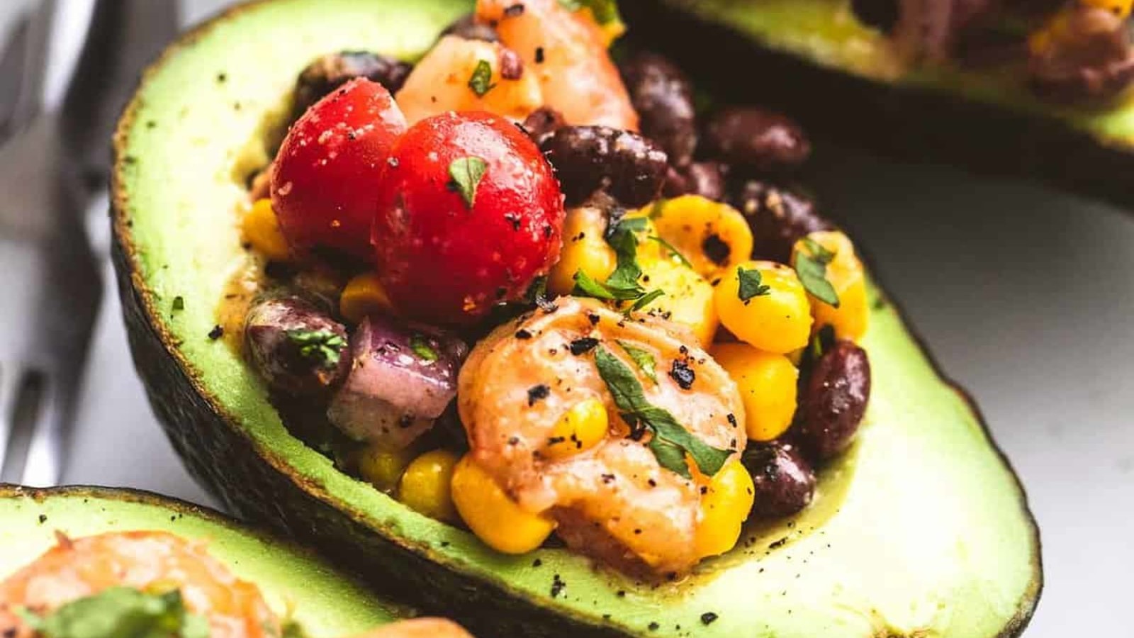 Image of Southwest Shrimp Salad Stuffed Avocados