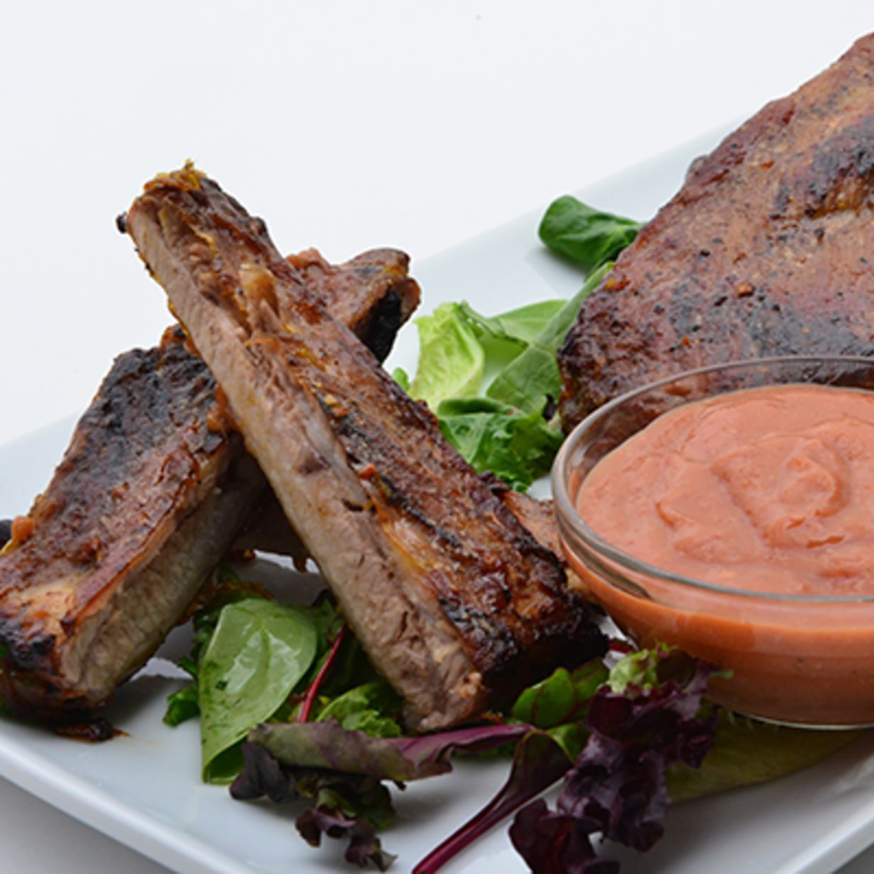 Grilled Rack of Ribs with Cactus Pear Mango BBQ Sauce