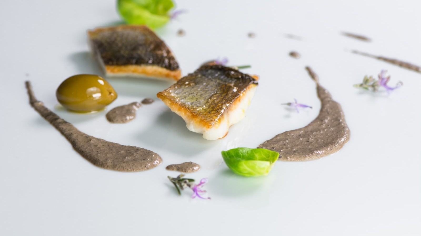 Image of White fish fillet in Truffle and olive sauce 